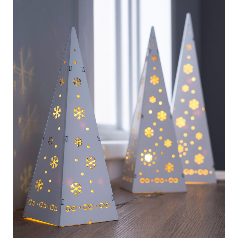 The Seasonal Aisle 3 Piece Pyramid Christmas Tree Decoration & Reviews